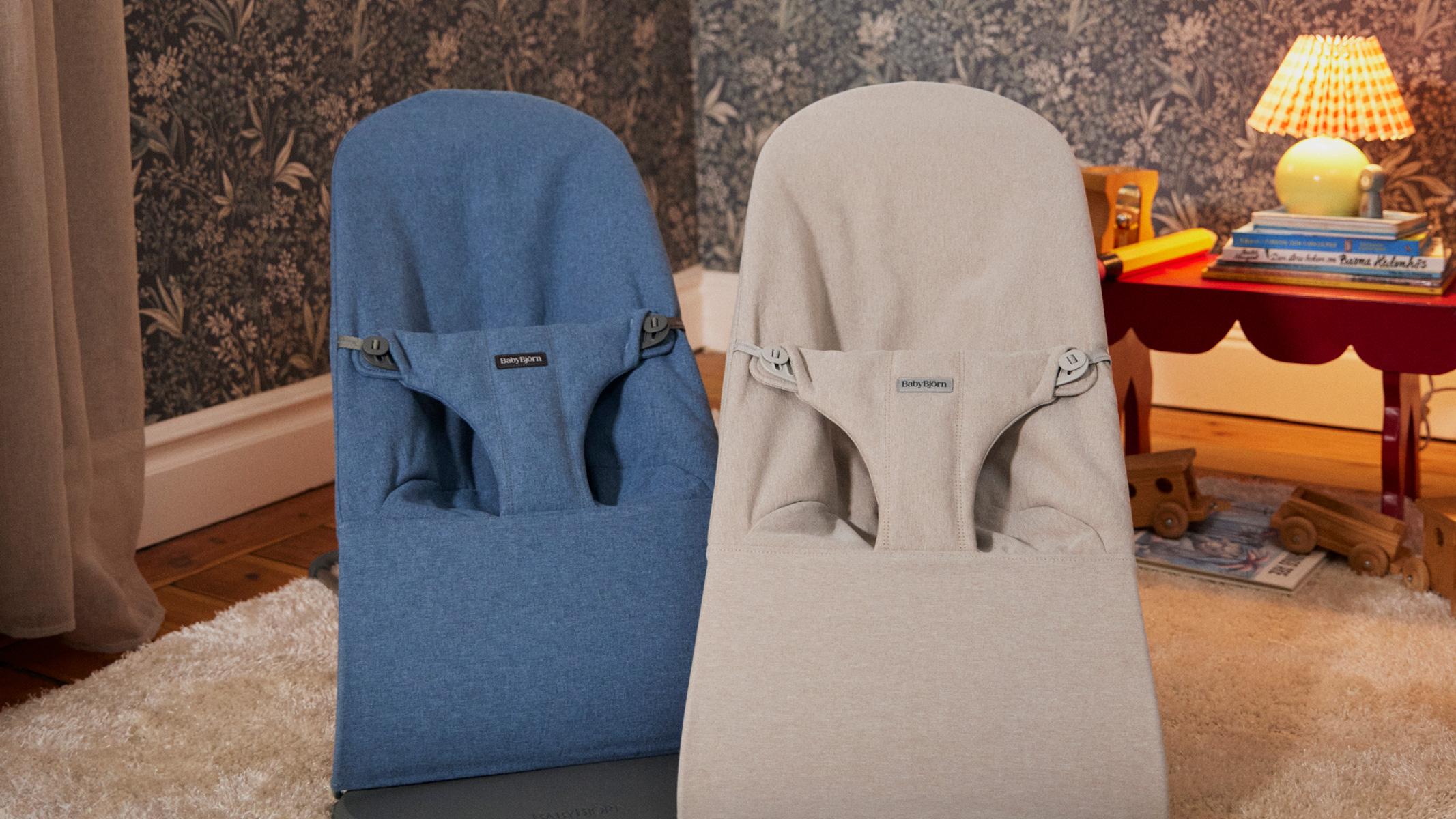 Bouncer Bliss Light beige and Blue Woven mélange - BabyBjörn